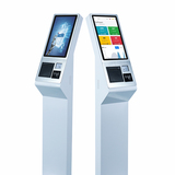 Free standing check in kiosk 15.6 win10 payment kiosk  printer qr code scanner self service visitor